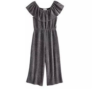 3/$21 Love & Let Love Off-the-Shoulder Glitter Jumpsuit